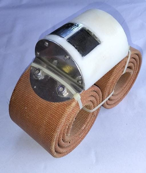 Elephant collar counterweight with integrated solar panel